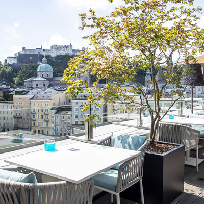 Steinterrasse - View of Festung Hohensalzburg